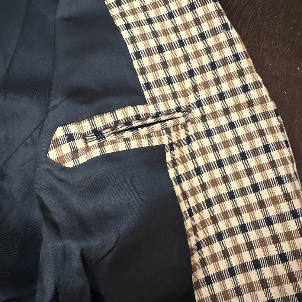 Zara Woman Double Breasted Plaid Blazer Brown Tan Academia Preppy Medium - Picture 13 of 16